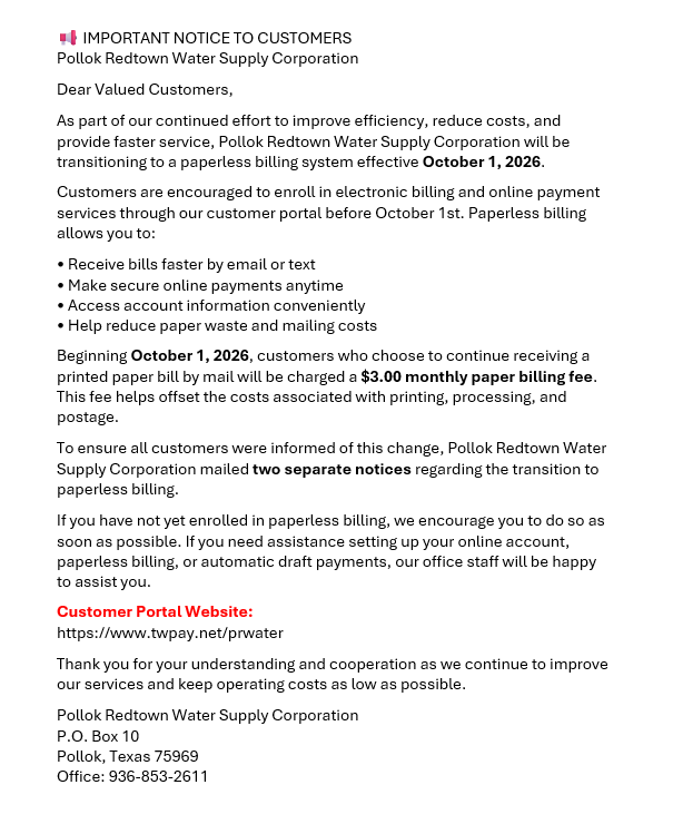 Paperless Billing